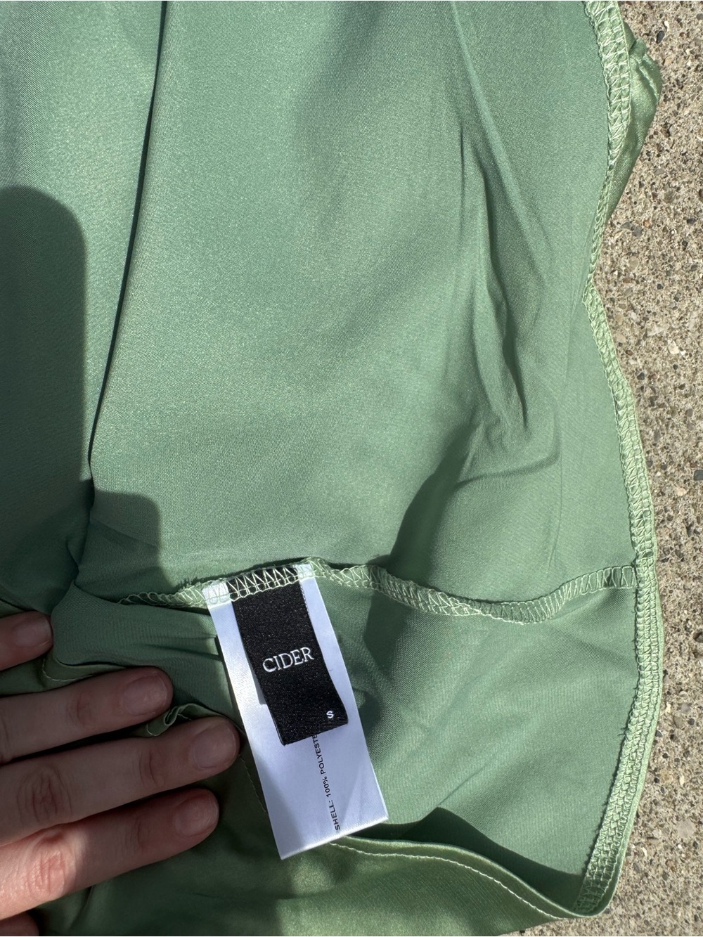 Cider Satin Slip Chemise in Sage Green - Picture 3 of 7